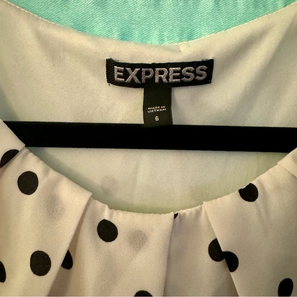 Express dress - key hole cut out - off white with black polka dots - size 6 - Picture 2 of 4